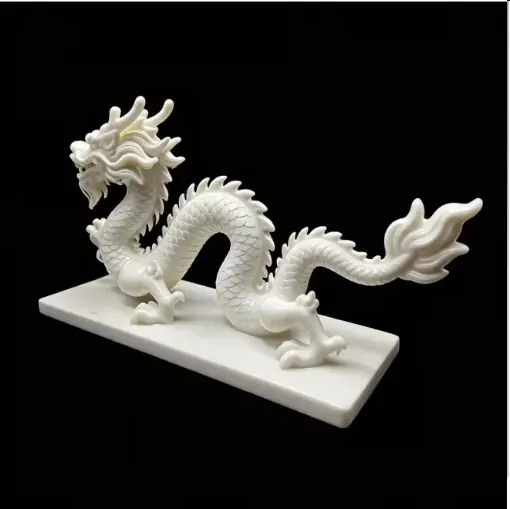 pieza impresion 3d abs modelo dragon chino medida 120x40x62mms color blanco 0