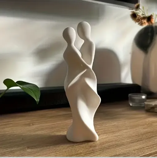 pieza impresion 3d abs modelo pareja minmalista abstracta medida 20x20x60mms color blanco 0