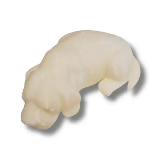 pieza impresion 3d abs modelo cachorro echado medida 60x45x20mms color blanco 0