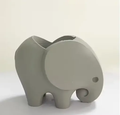 pieza impresion 3d abs modelo maceta elefante mini medida 70x50x52mms color blanco 0
