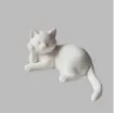 pieza impresion 3d abs modelo gato perezozo medida 65x30x35mms color blanco 0