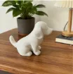 pieza impresion 3d abs modelo cachorro sentado medida 60x25x40mms color blanco 3