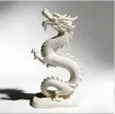 pieza impresion 3d abs modelo dragon chino vertical medida 74x40x120mms blanco 3