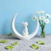 pieza impresion 3d abs modelo gato luna medida 110x25x100mms color blanco 3