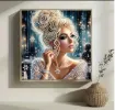 set pintura diamantes art gem 5d lamina 25x25cms motivo mujer occidental xw041 5