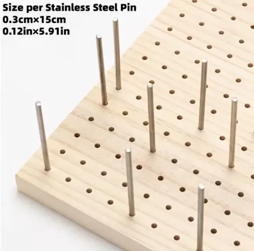 tablero base madera para ganchillo medida 20x20cms 15 varillas 15cms 0