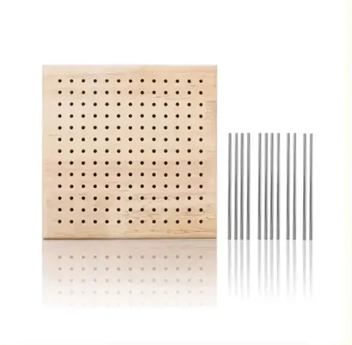 tablero base madera para ganchillo medida 20x20cms 12 varillas 10cms 0