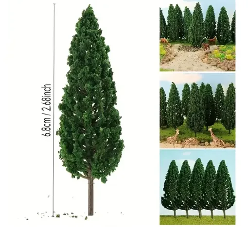 arboles mini 3d plastico para maquetas arboles 68mms por 6 unidades surtidas 0