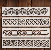 stencil plantilla 25x5cms modelos guarda nudo celta set 4 modelos diferentes 0