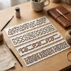 stencil plantilla 25x5cms modelos guarda nudo celta set 4 modelos diferentes 2