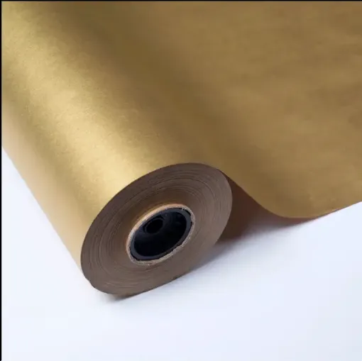 papel embalaje una cara kraft otra metalizada cobre medida 70x100cms 0