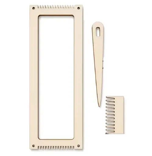 set 3 herramientas para tejer mdf incluye ganchillo telar peine 0
