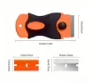rascador espatula doble removedor para quitar pegamento 105x40mms 5 repuestos plastico metal 2
