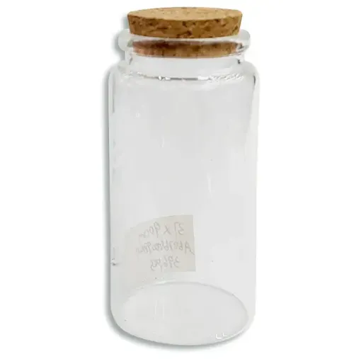 frasco vidrio tapa corcho medida 4 5x9cms 0