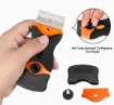 rascador espatula doble removedor para quitar pegamento 105x40mms 5 repuestos plastico metal 6