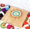 tablero base madera para ganchillo medida 30x30cms 18 varillas 10cms 7