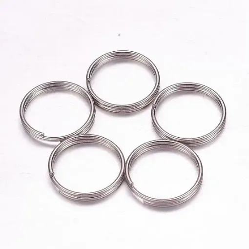 argollas dobles 16x2mms x20 unidades color acero inoxidable 0