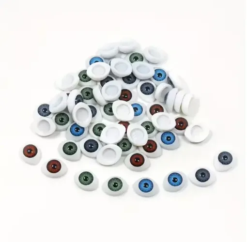 ojos realistas plastico 3d ovalados 15x10mms para peluches amigurumis 30 unidades 15 pares surtidos 0