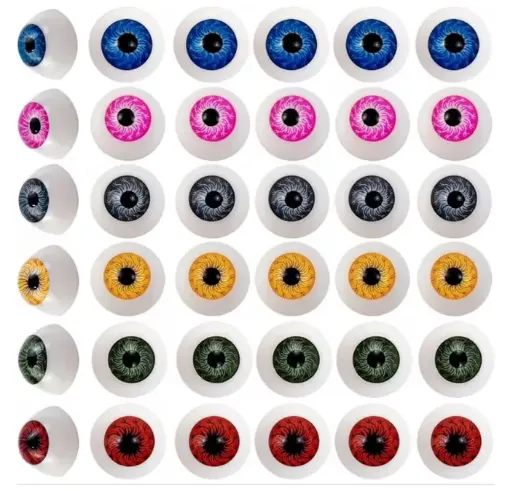 ojos realistas plastico 3d ovalados 20mms para peluches amigurumis x12 unidades 6 pares surtidos 0