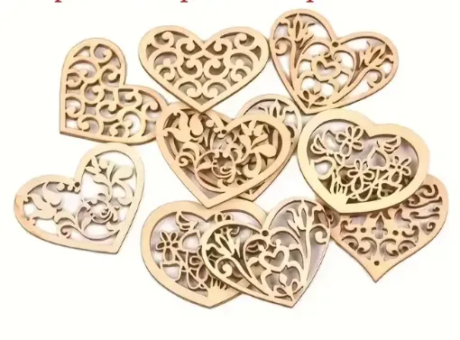 apliques calados madera forma corazon calado medida 53mms x10 unidades motivos surtidos 0