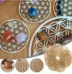 apliques calados madera forma mandala posavasos medida 100mms x5 unidades surtidas 2