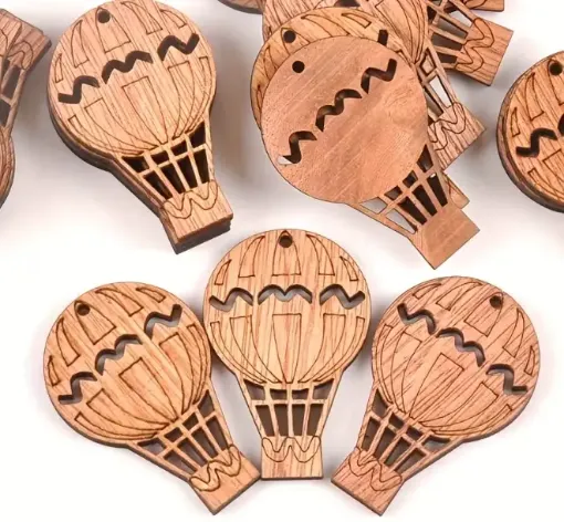 apliques calados madera forma globo aerostatico medida 55x35mms x5 unidades 0