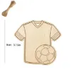 apliques calados madera forma camiseta pelota medida 80mms x5 unidades cuerda 0