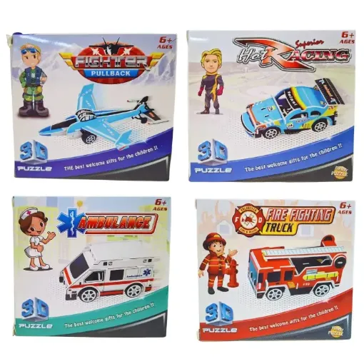 puzzle para armar 3d vehiculos 11x10x3cms modelos diferentes por unidad 0