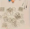apliques calados madera forma mosaicos 40mms x10 unidades modelos surtidos 4