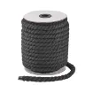 cordon cuerda algodon trenzado 12mms para macrame manualidades x21mts aprox color negro 0
