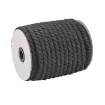 cordon cuerda algodon trenzado 12mms para macrame manualidades x21mts aprox color negro 1
