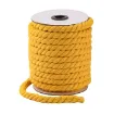 cordon cuerda algodon trenzado 12mms para macrame manualidades x21mts aprox color amarillo 0