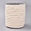 cordon cuerda algodon trenzado 12mms para macrame manualidades x21mts aprox color blanco antiguo 0