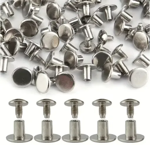 tornillos remaches chicago phillips m5 acero inoxidable cuero encuadernacion 6mm x10 set niquel 0
