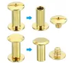 tornillos remaches chicago phillips m5 acero inoxidable cuero encuadernacion 12mm x5 set oro 2