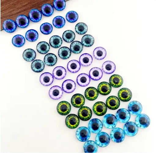 ojos realistas vidrio 6mms para amigurumis peluches dragon gato buho x50 unidades 25 pares surtidos 0