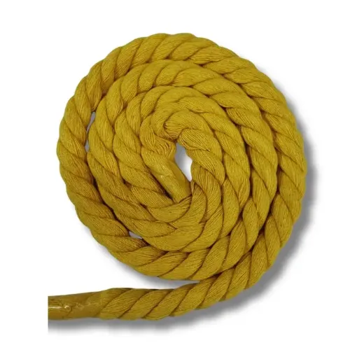 cordon cuerda algodon trenzado 12mms para macrame manualidades x200cms color amarillo 0