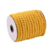 cordon cuerda algodon trenzado 12mms para macrame manualidades x200cms color amarillo 1