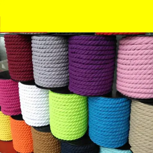 cordon cuerda algodon trenzado 12mms para macrame manualidades x200cms variedad colores 0