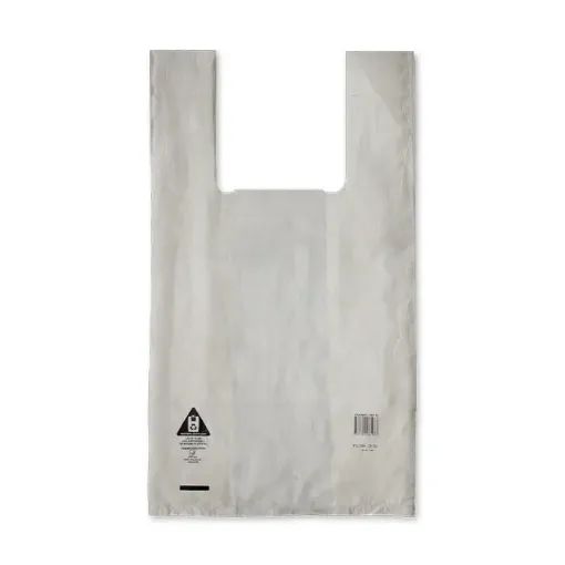 bolsa asa camiseta reutilizable 100 micrones 60x70cms blanca 0