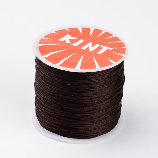 hilo poliester encerado fino 0 5mm carretel 100mts color marron oscuro 0