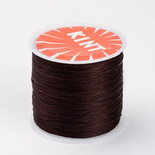 hilo poliester encerado fino 0 5mm carretel 100mts color marron sillin 0