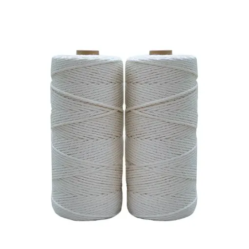 cordon algodon cuerda trenzada 5mms para macrame rollo 100mts color blanco 0