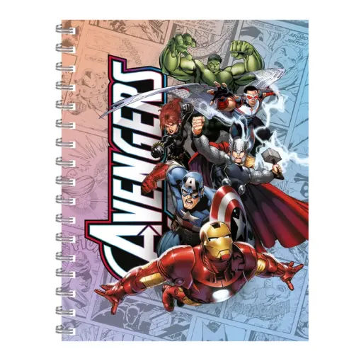 cuaderno anillado notas fantasia tapa dura 24x18cms motivos super avengers 0