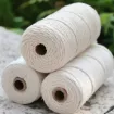 cordon algodon cuerda trenzada 5mms para macrame rollo 100mts color blanco 3
