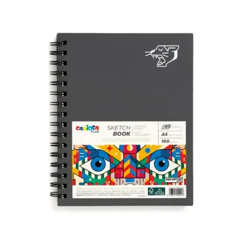 cuaderno para bosquejar sketchbook anillado carioca papel 160grs medida a5 x40 hojas 0