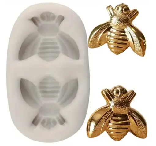 molde silicona para resina epoxi porcelana masas modelo abejitas x2 25mms medida 52x31mms 0
