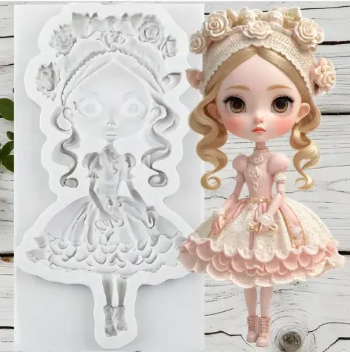 molde silicona para resina epoxi porcelana masas modelo muneca pelo ondulado medida 92x51mms 0