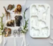 molde silicona para resina epoxi porcelana masas modelo animales la pradera x7 medida 105x62mms 0