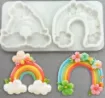 molde silicona para resina epoxi porcelana masas modelo arcoiris x2 medida 88x44mms 0